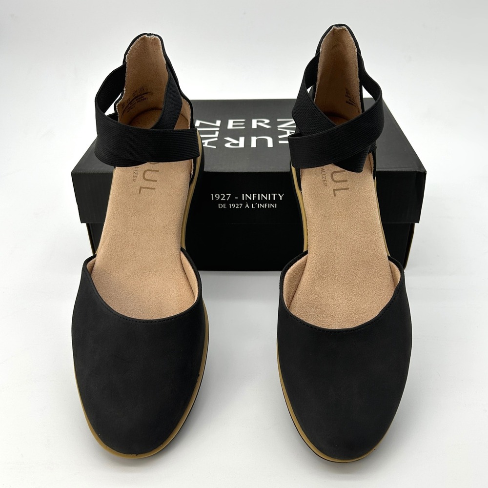 SOUL Naturalizer Intro Womens Flats Size 9 M Black Ankle Strap Low Wedge NEW - Picture 3 of 7